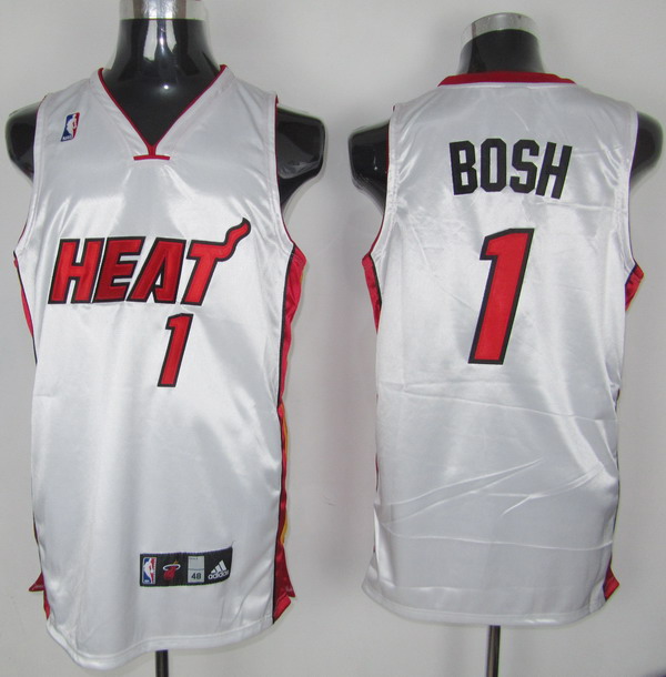 NBA Miami Heat 1 Chris Bosh Authentic White Jersey